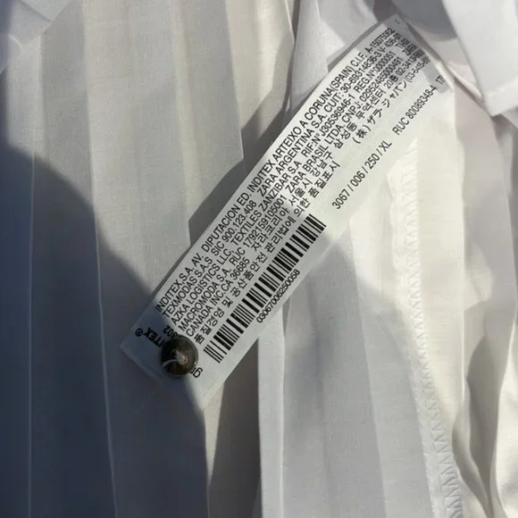 Zara Pleated Lace Top Blouse Babydoll Semi Cropped B - Picture 11 of 13